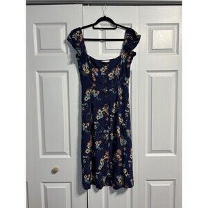 Capulet revolve Mae Midi Dress women’s medium navy blue floral prairie cottage
